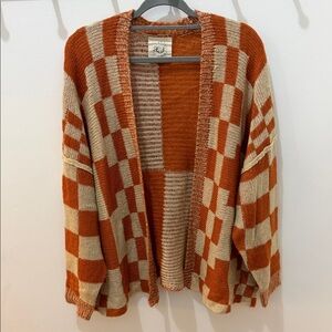 Fantastic Fawn Checkered Cardigan